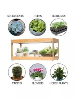 Low Bamboo LED Grow Light Garden -Gardener's Supply Company 8597720 3