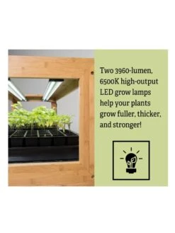 Medium Bamboo LED Grow Light Garden -Gardener's Supply Company 8597883 2