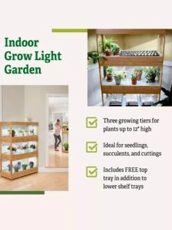 Bamboo LED Grow Light Garden For Succulents And Seeds -Gardener's Supply Company 8598084 5