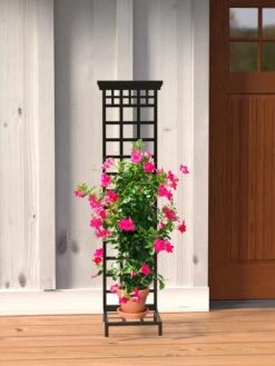 Mission-Style Planter Stand With Trellis -Gardener's Supply Company 8600111 01V tif